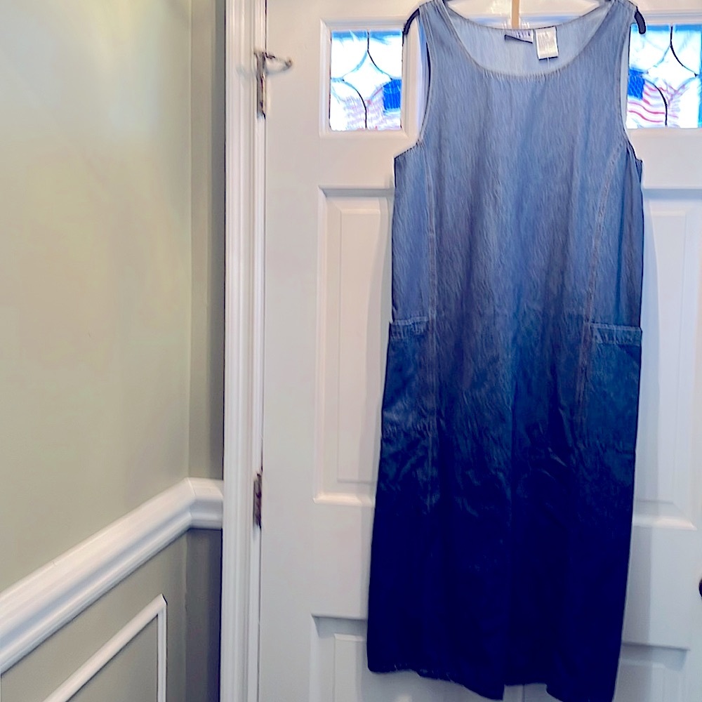 Maxi Denim Sleeveless Dress With Side Slits